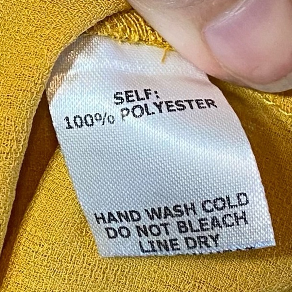 ee:some Sz L Off Shouler Tie Sleeve Mustard Yellow Women's Top - Picture 5 of 5